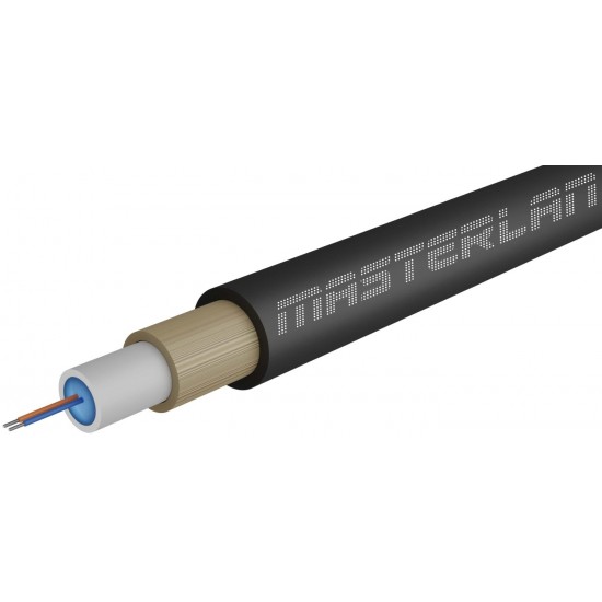 Masterlan Air1 Fiber Optic Cable - 2vl 9/125, Air-blowen, Sm, Hdpe, Black, G657a1, 1m